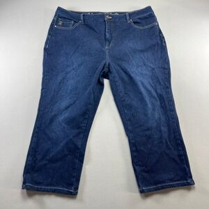 Belle By Kim Gravel Capri Jeans Womens 20W Blue Denim Cotton Stretch High Rise